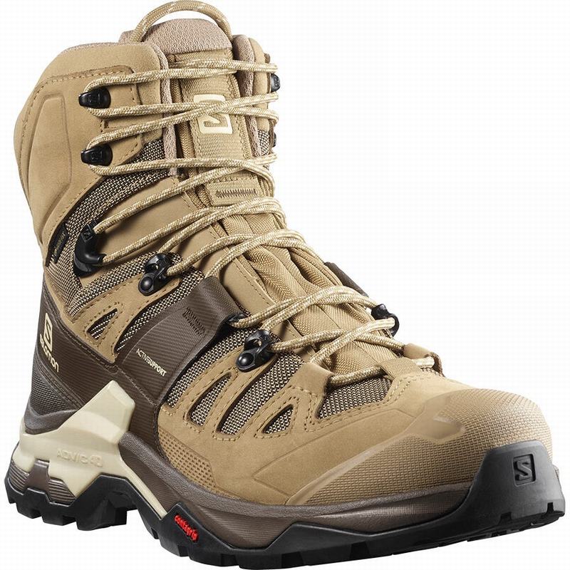 Men's Salomon QUEST 4 GORE-TEX Hiking Boots Brown | LICJVP-063