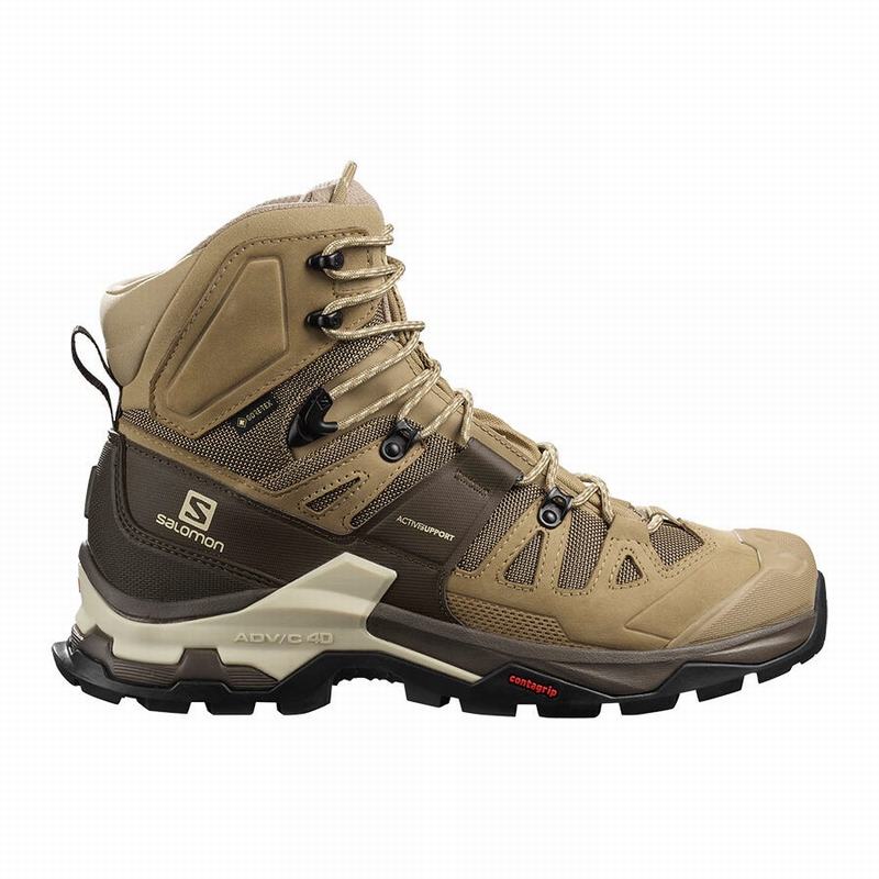 Men\'s Salomon QUEST 4 GORE-TEX Hiking Boots Brown | LICJVP-063
