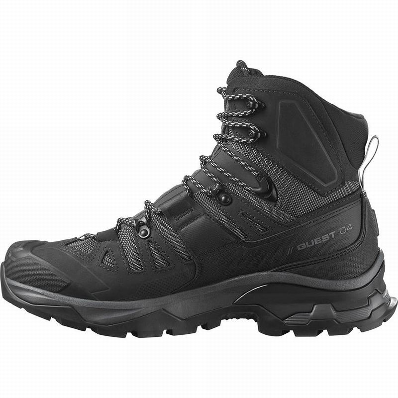 Men's Salomon QUEST 4 GORE-TEX Hiking Boots Black | MLKICT-316