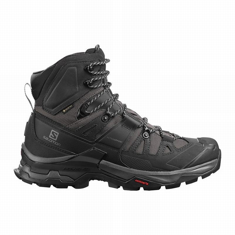 Men\'s Salomon QUEST 4 GORE-TEX Hiking Boots Black | MLKICT-316