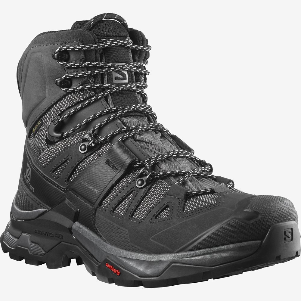 Men's Salomon QUEST 4 GORE-TEX Hiking Boots Black | TCXZFE-284