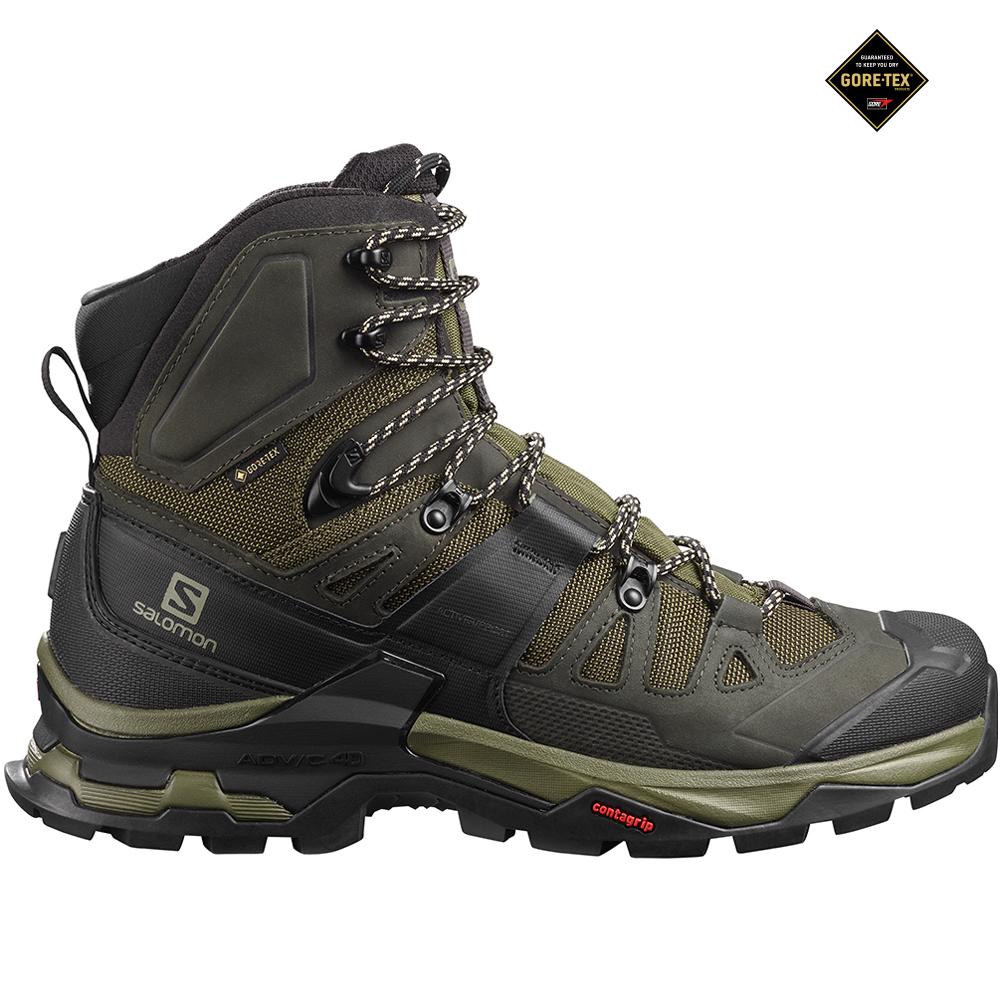 Men\'s Salomon QUEST 4 GORE-TEX Hiking Boots Olive | WJXLMN-065