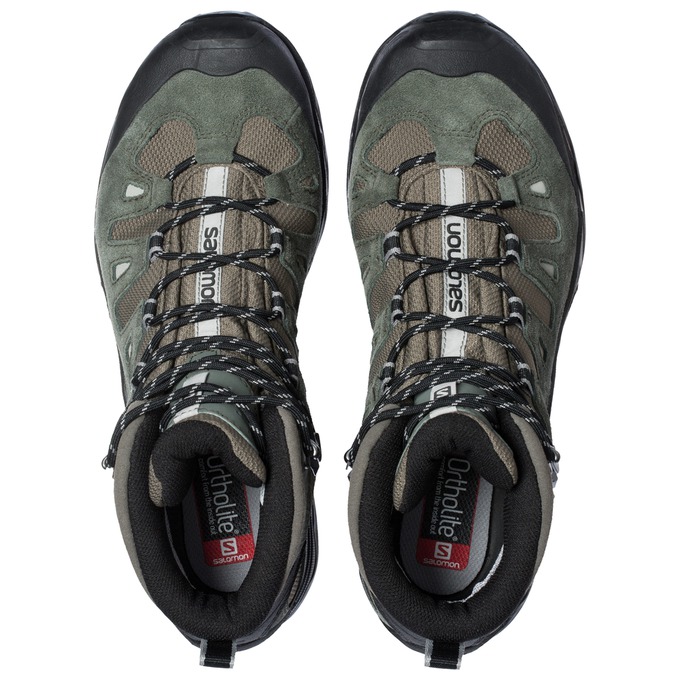 Men's Salomon QUEST PRIME GTX Hiking Boots Olive / Black | YECXAZ-629