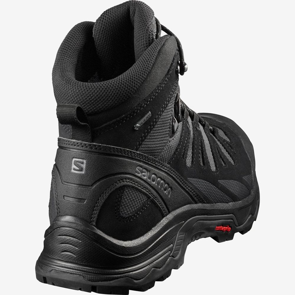 Men's Salomon QUEST PRIME GTX Hiking Shoes Black | YREDLN-178