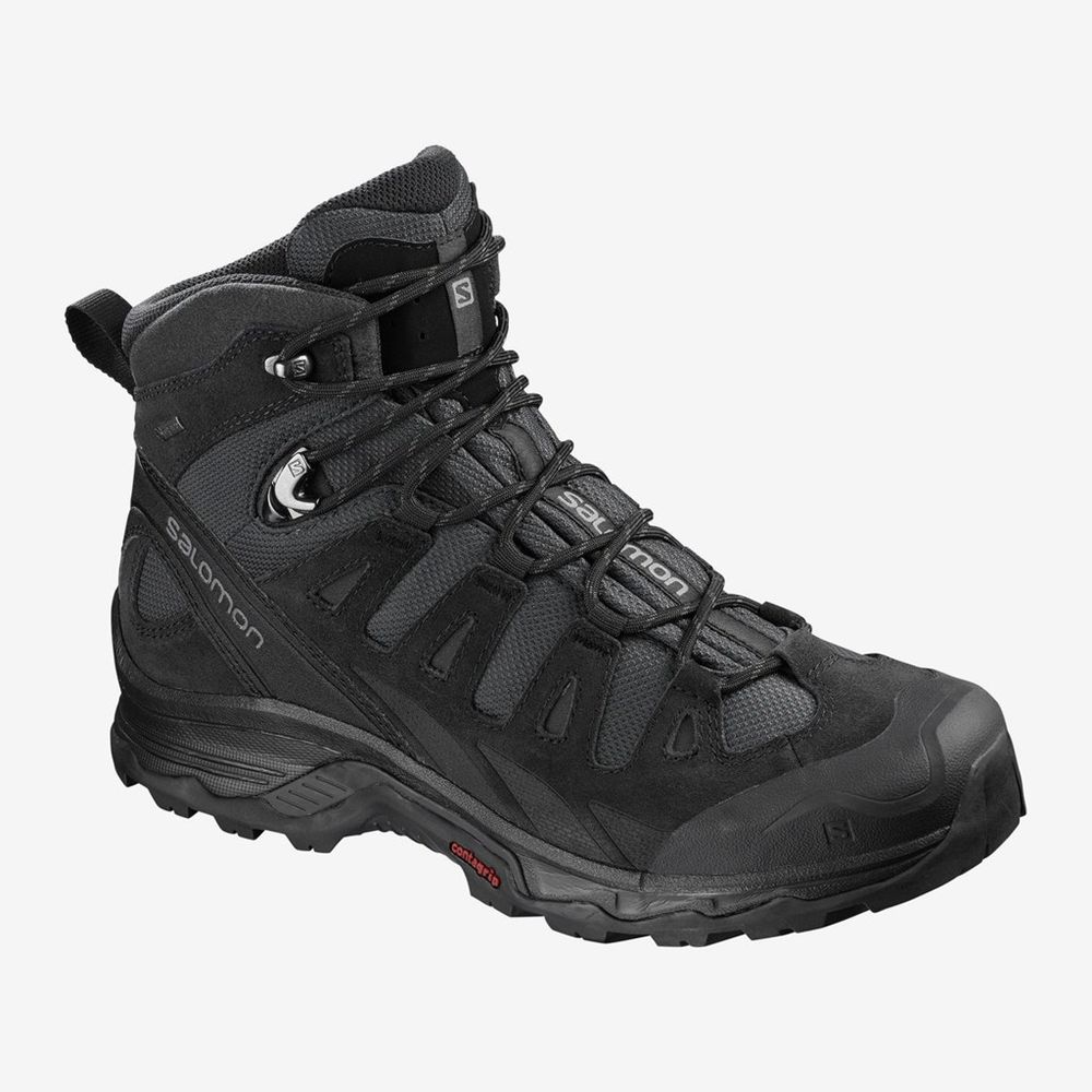 Men\'s Salomon QUEST PRIME GTX Hiking Shoes Black | YREDLN-178