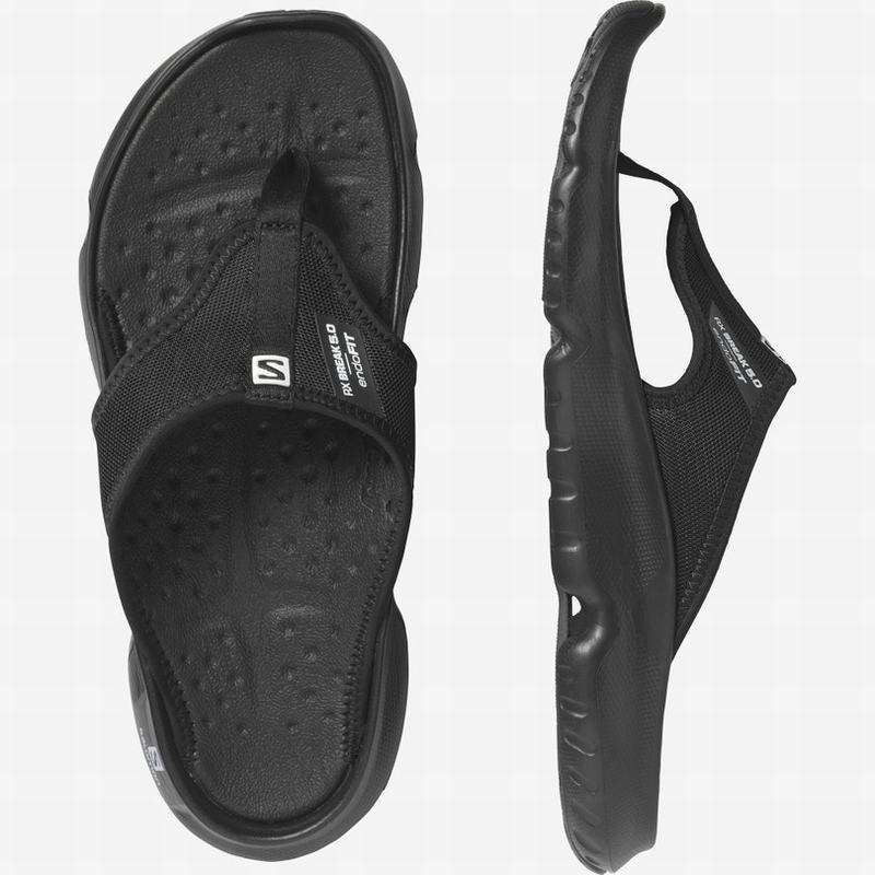 Men's Salomon REELAX BREAK 5.0 Flip Flops Black | DESWNT-851