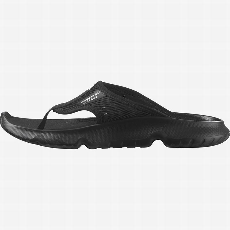 Men's Salomon REELAX BREAK 5.0 Flip Flops Black | DESWNT-851