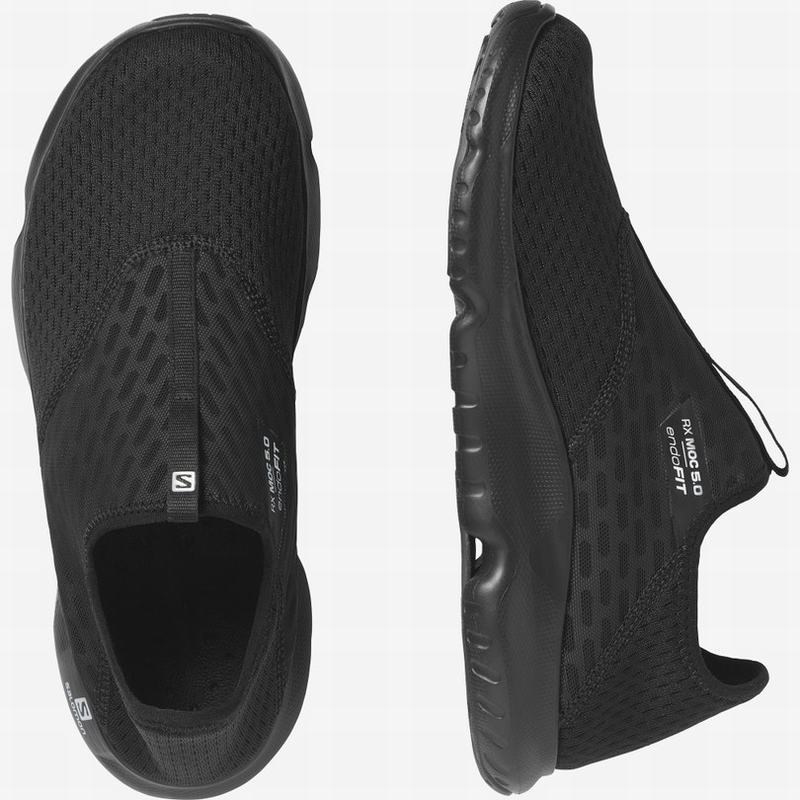 Men's Salomon REELAX MOC 5.0 Slippers Black | DPACGJ-847