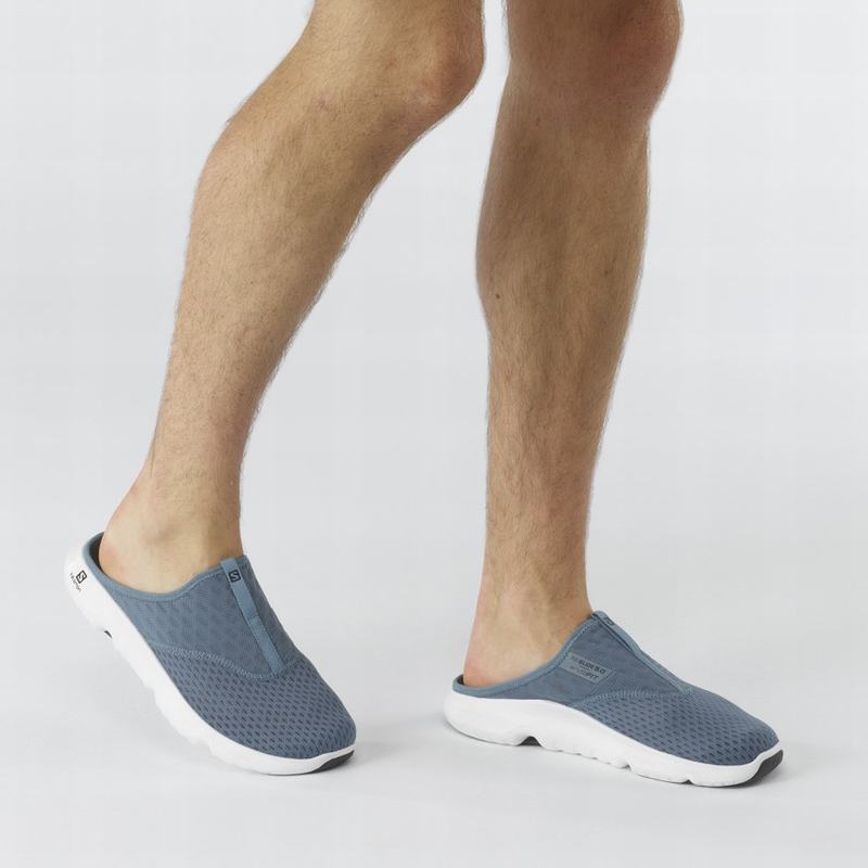 Men's Salomon REELAX SLIDE 5.0 Sandals Blue / White | HCAOEI-704