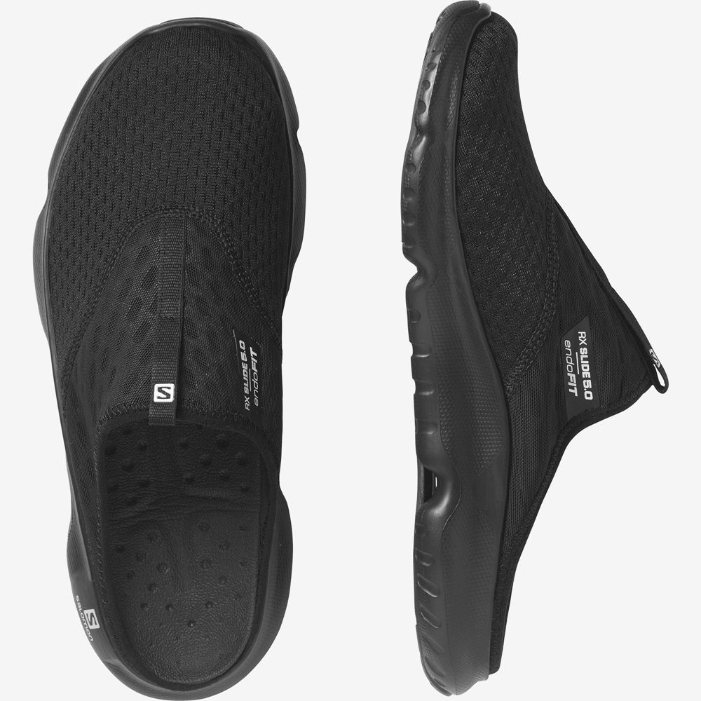 Men's Salomon REELAX SLIDE 5.0 Sandals Black | IQALJR-603