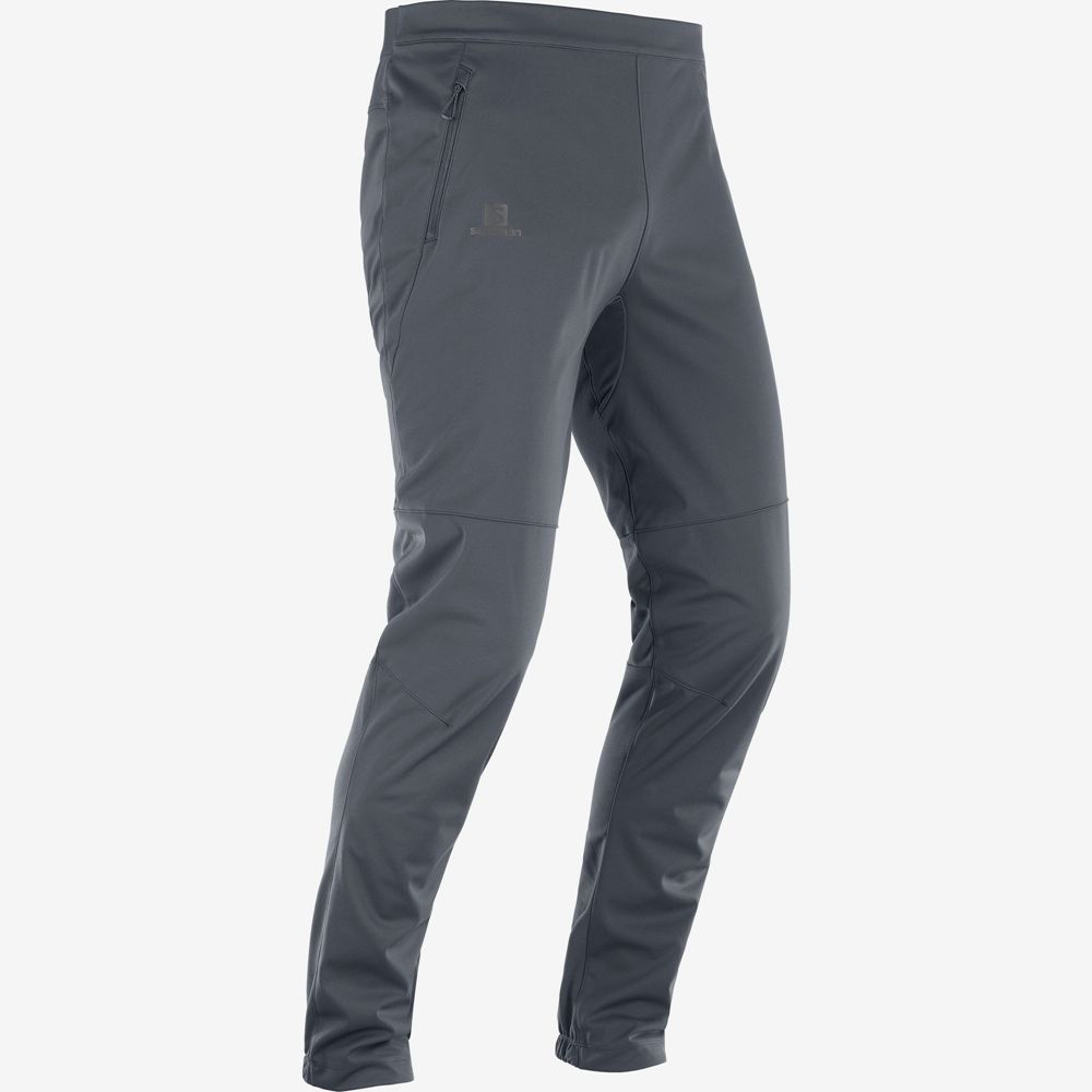 Men's Salomon RS SOFTSHELL M Ski Pants Dark Gery | GCDQAZ-317