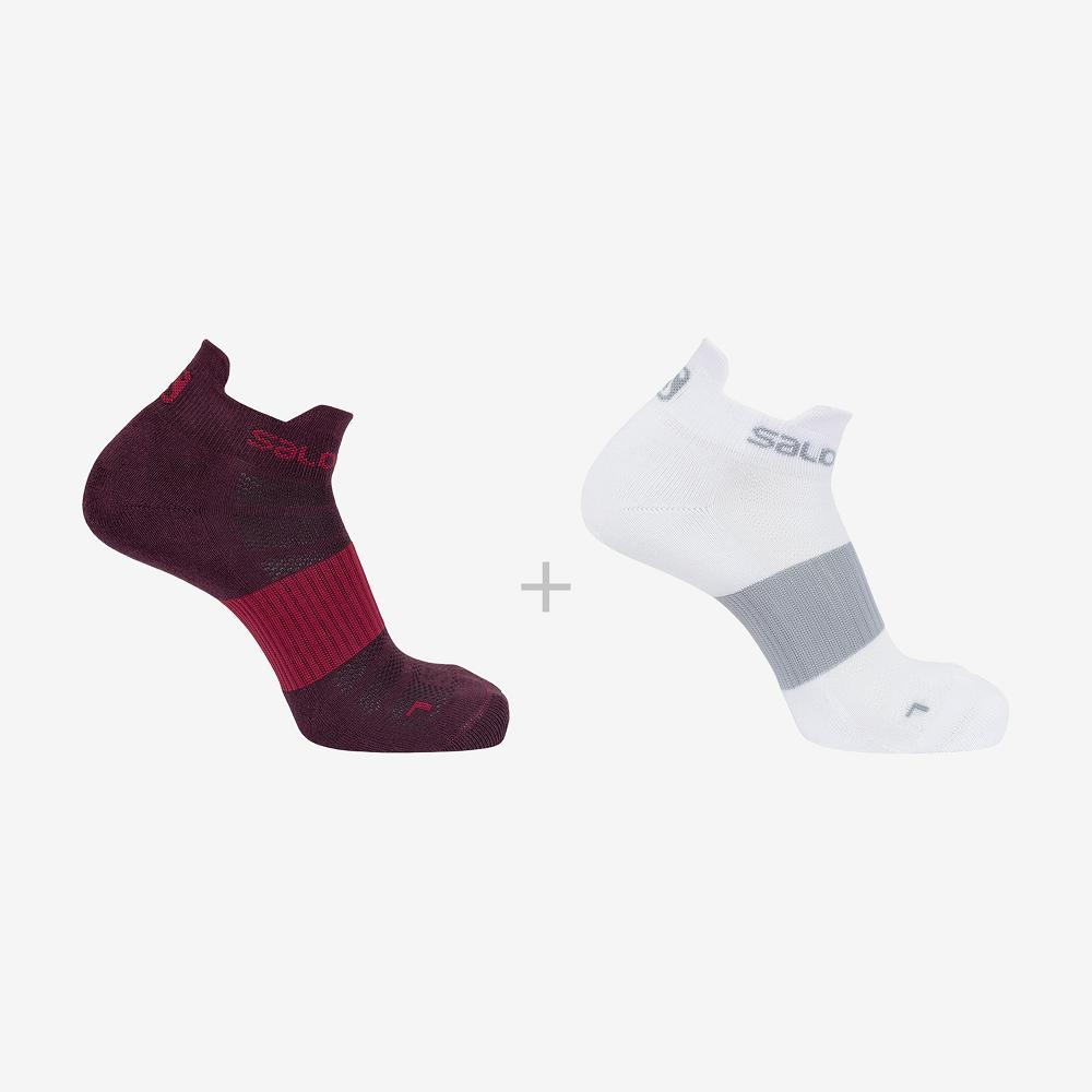 Men's Salomon SENSE 2-PACK Socks Purple | BTZSCH-485
