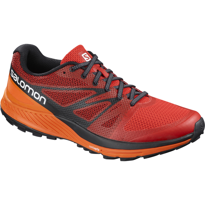 Men\'s Salomon SENSE ESE Trail Running Shoes Red / Orange | OSABGC-194