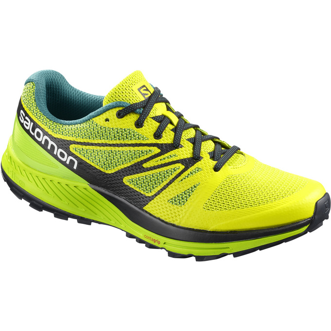 Men\'s Salomon SENSE ESE Trail Running Shoes Yellow / Green | RAIPDJ-139