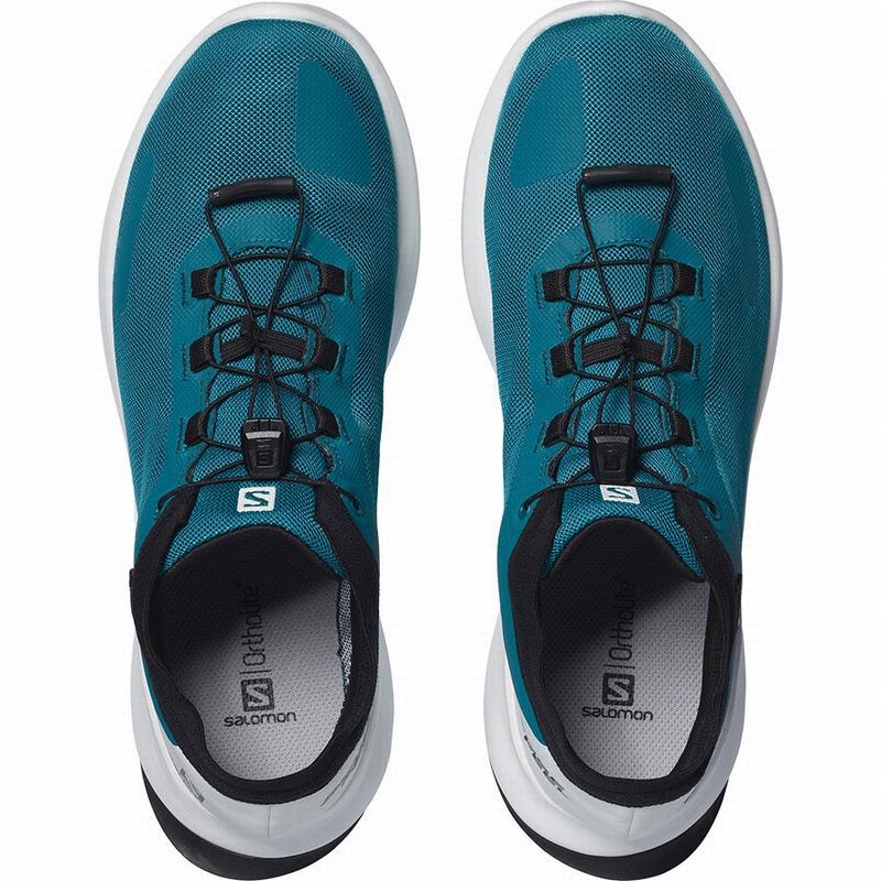 Men's Salomon SENSE FEEL GTX Trail Running Shoes Blue | QMZUCN-789