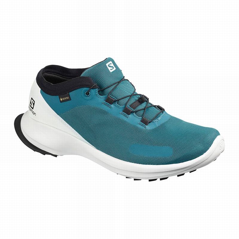 Men\'s Salomon SENSE FEEL GTX Trail Running Shoes Blue | QMZUCN-789