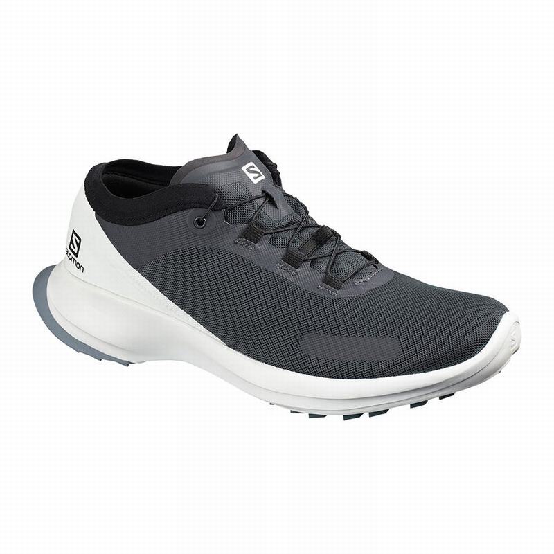 Men\'s Salomon SENSE FEEL Trail Running Shoes Black / White | YIQKGS-530