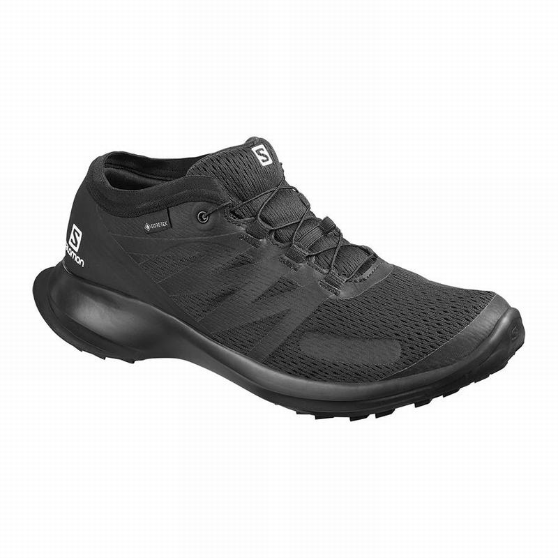 Men\'s Salomon SENSE FLOW GTX Trail Running Shoes Black | EBAWUX-495