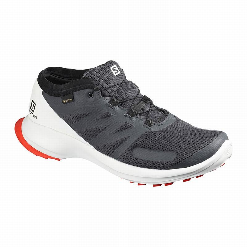 Men\'s Salomon SENSE FLOW GTX Trail Running Shoes Black | RYGWQM-451