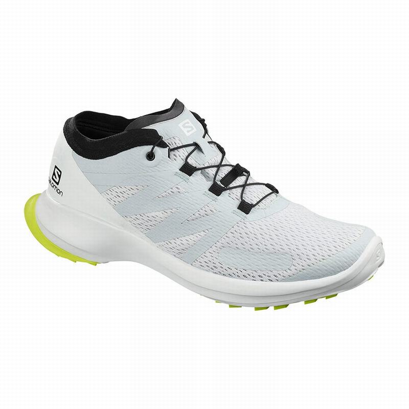 Men\'s Salomon SENSE FLOW Trail Running Shoes White / Grey | YDMZTC-206