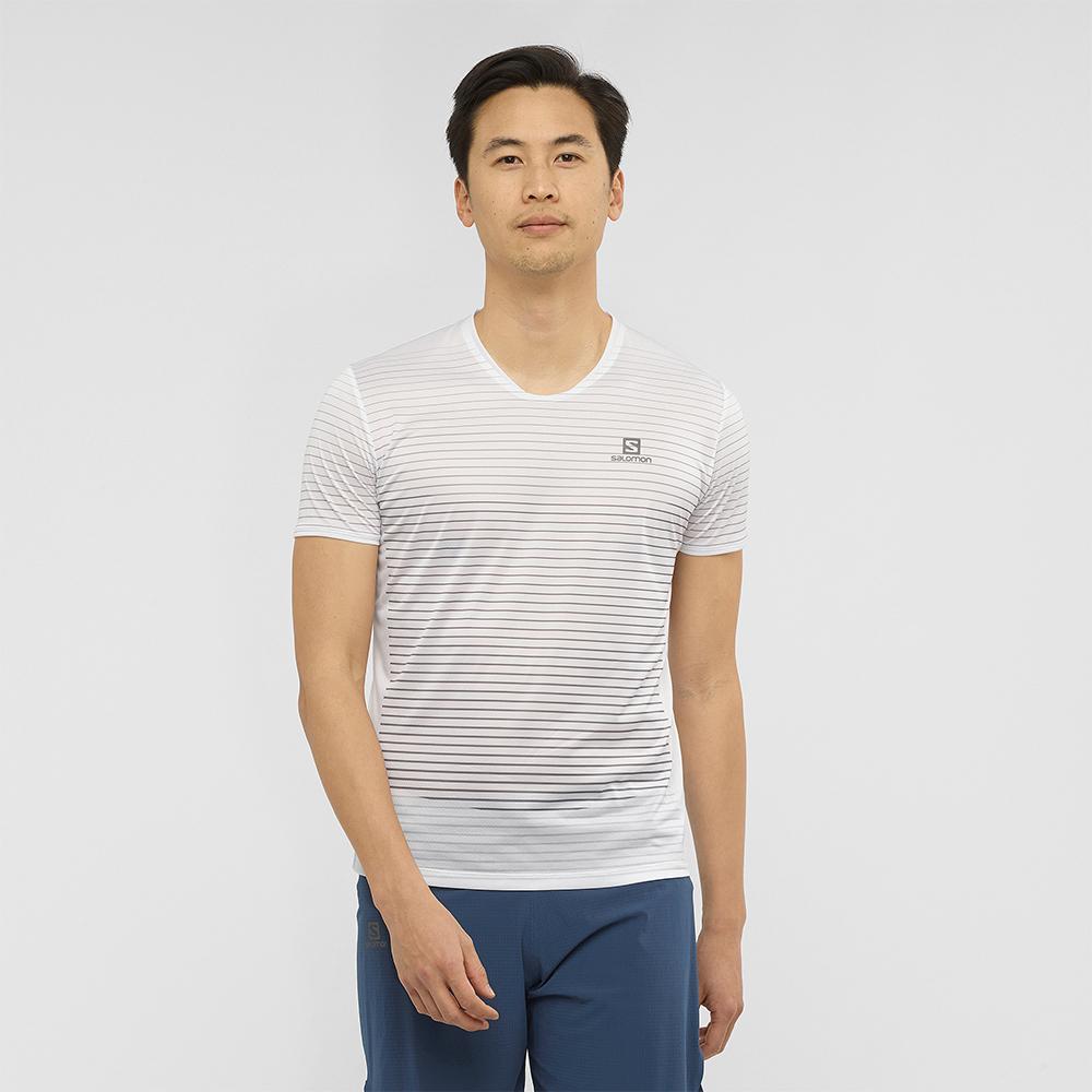 Men's Salomon SENSE M T Shirts White | TLMREU-643