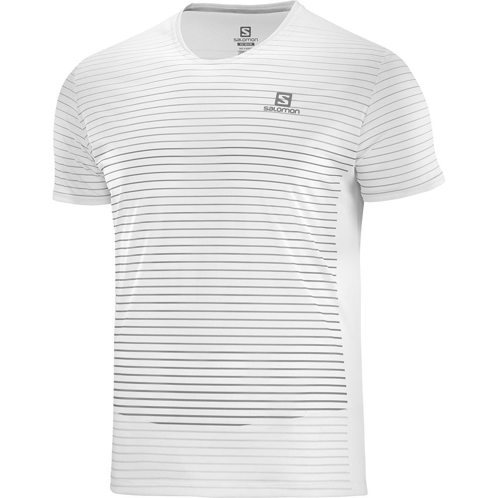 Men\'s Salomon SENSE M T Shirts White | TLMREU-643