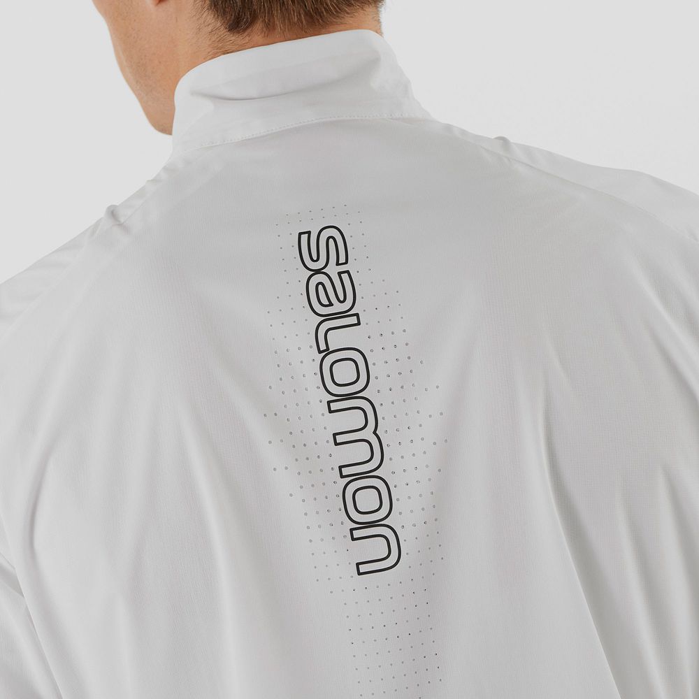 Men's Salomon SENSE M Wind Breakers White | ZCOUQY-842