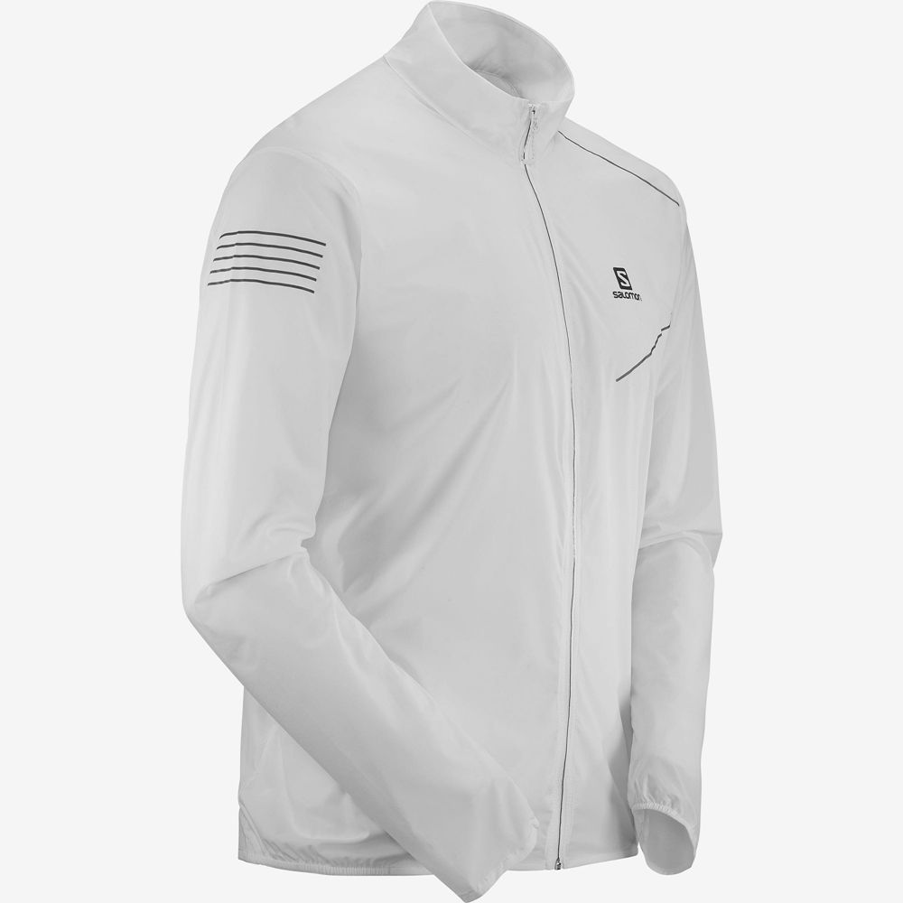 Men's Salomon SENSE M Wind Breakers White | ZCOUQY-842