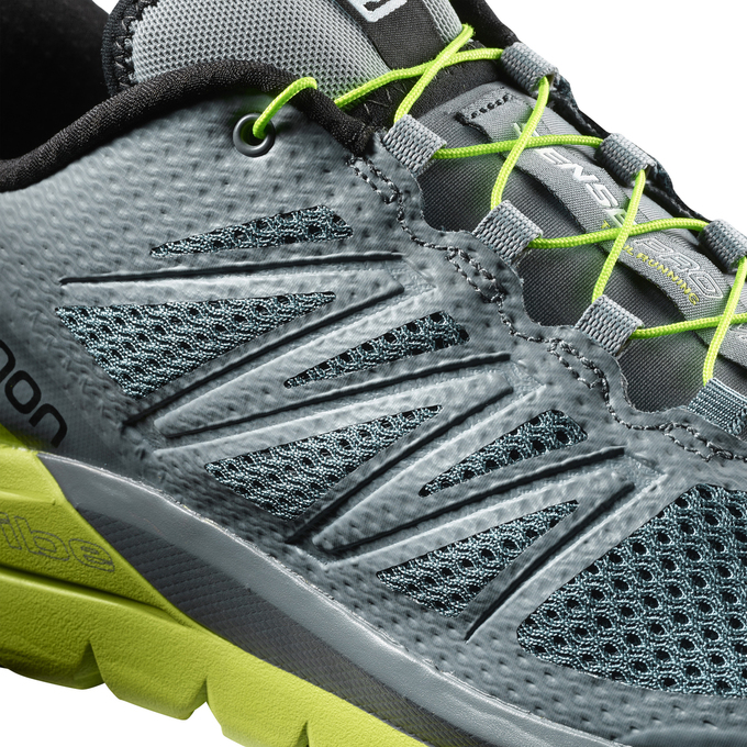 Men's Salomon SENSE PRO MAX Trail Running Shoes Blue / Green | DATRQP-507