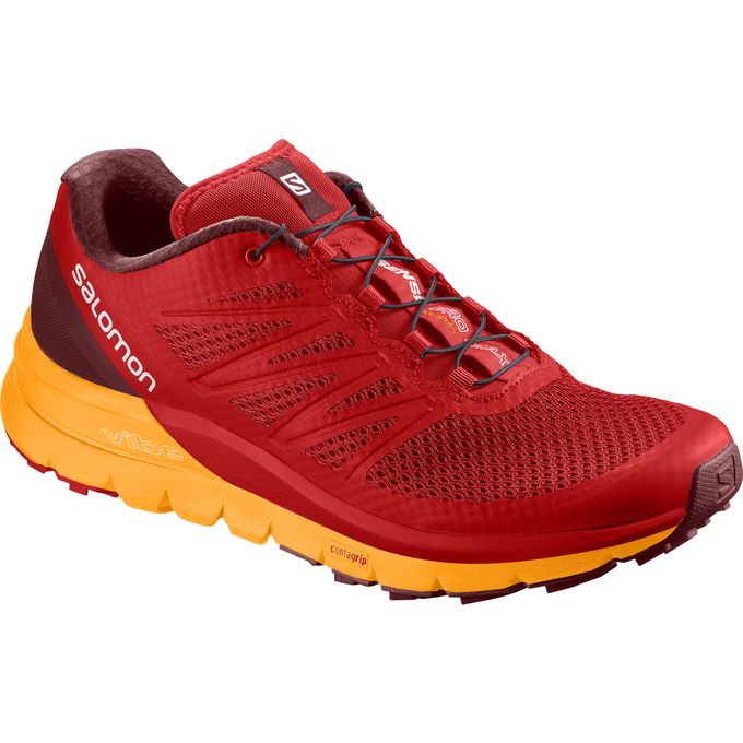 Men\'s Salomon SENSE PRO MAX Trail Running Shoes Red / Orange | VBNIQE-208