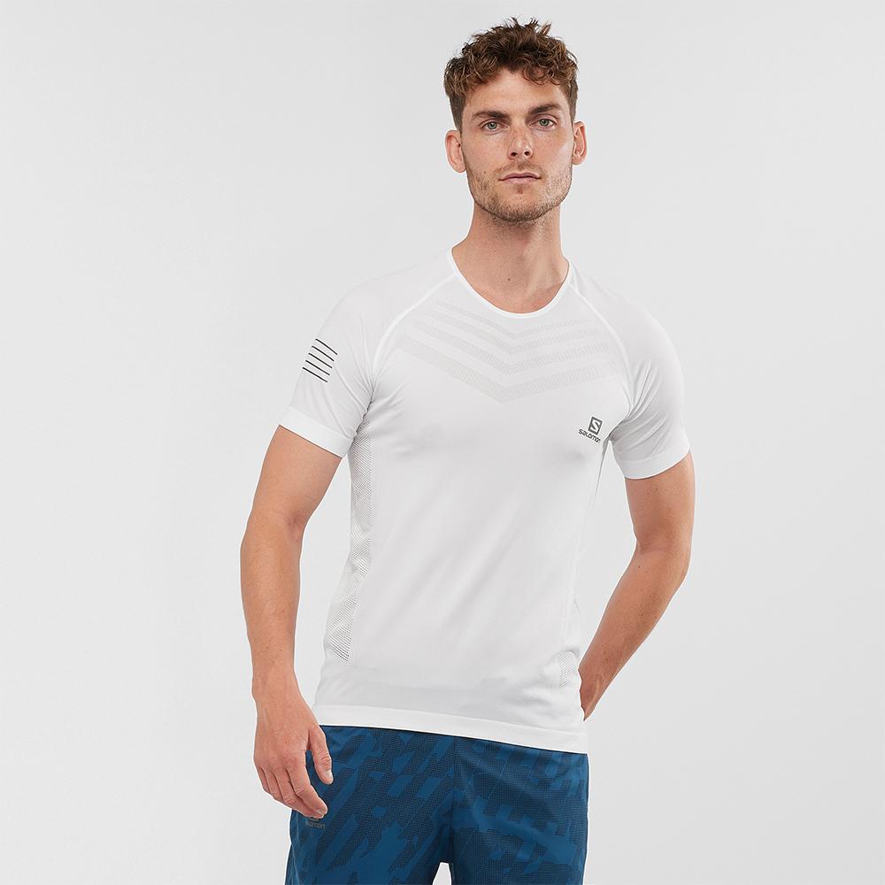 Men's Salomon SENSE PRO M T Shirts White | EWBDAL-542