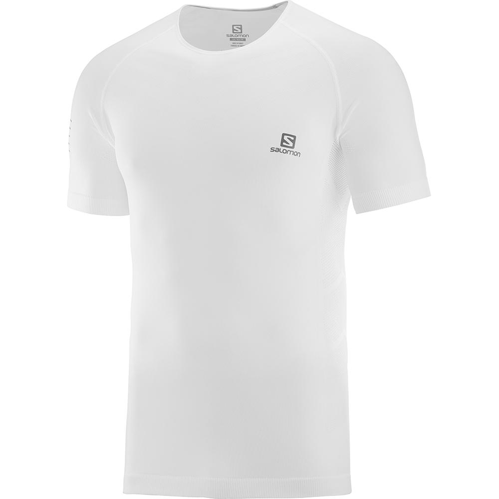 Men\'s Salomon SENSE PRO M T Shirts White | EWBDAL-542