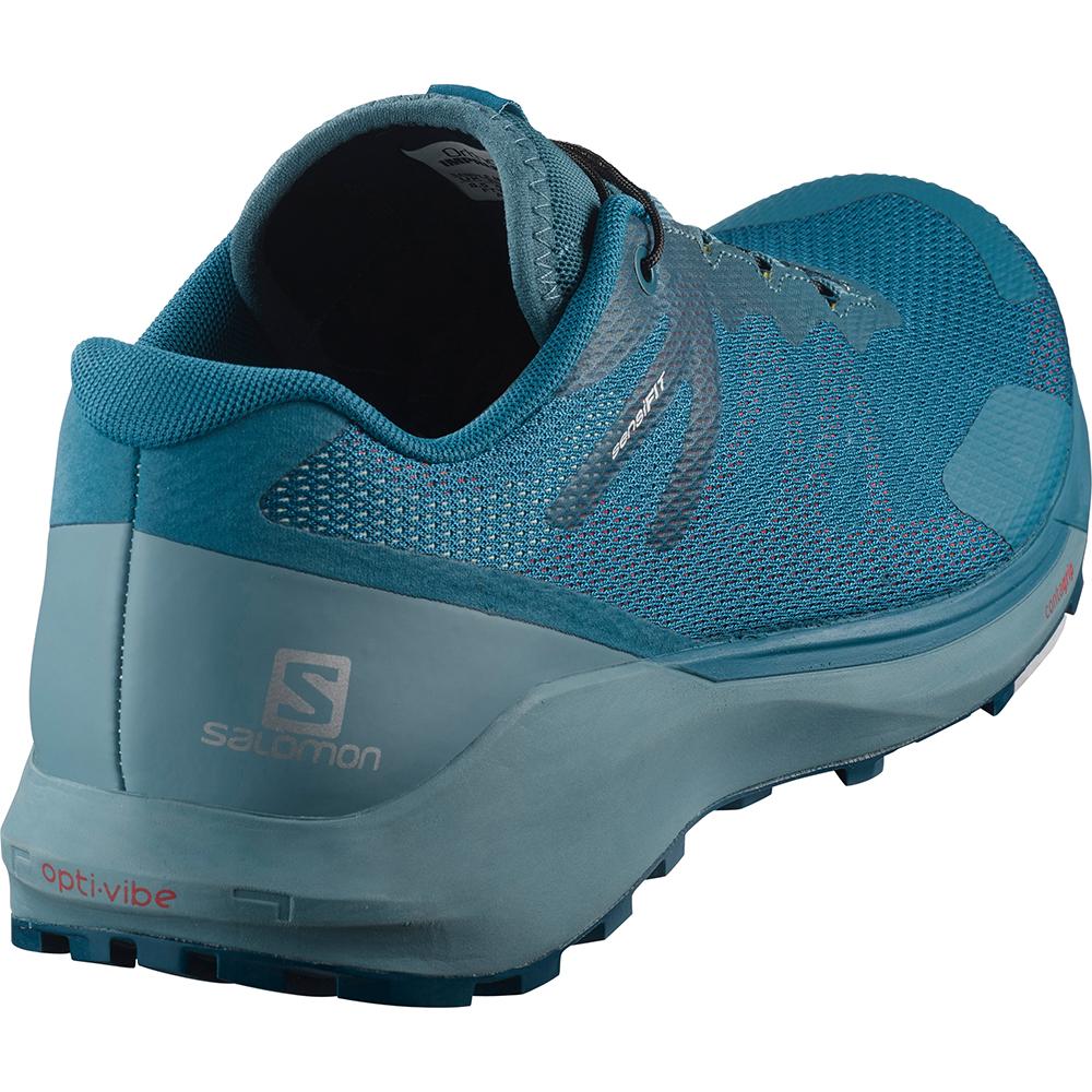 Men's Salomon SENSE RIDE 3 Road Running Shoes Blue | VZJAOX-496