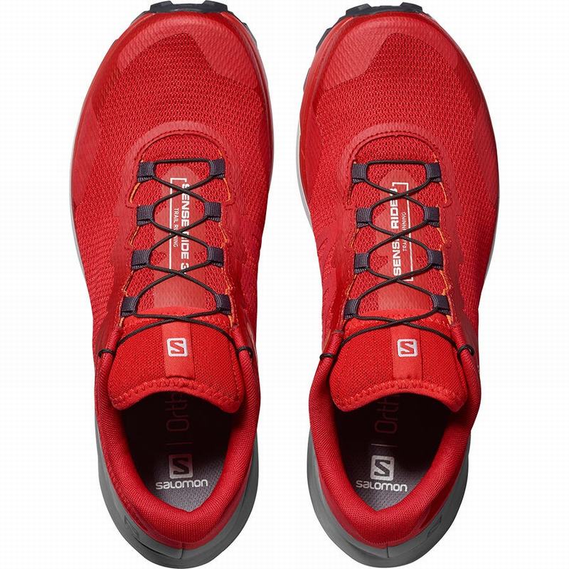 Men's Salomon SENSE RIDE 3 Running Shoes Red | FWLQEH-219