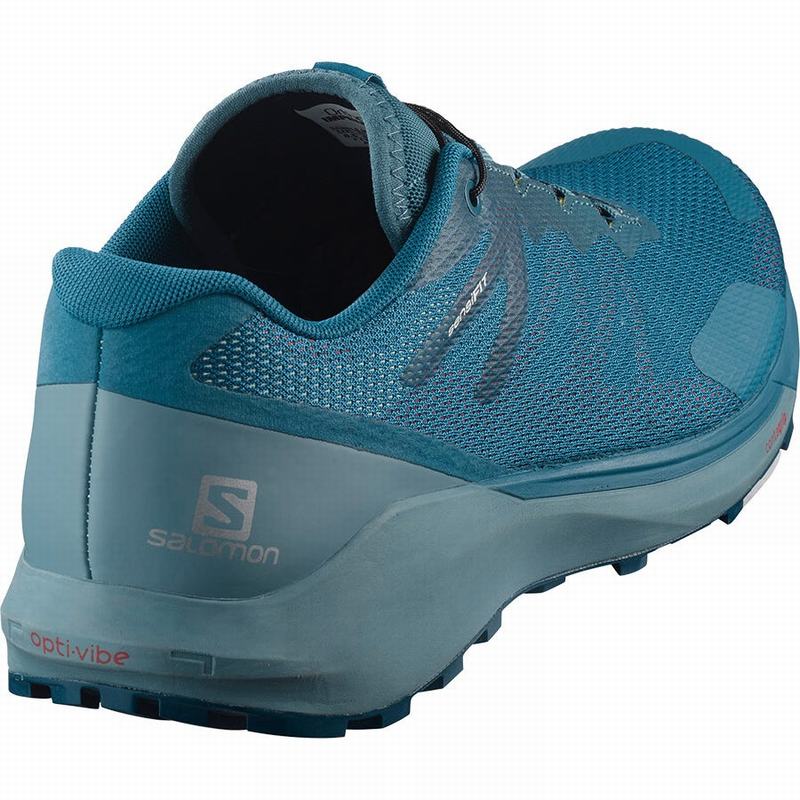 Men's Salomon SENSE RIDE 3 Running Shoes Blue | RYBLXO-751