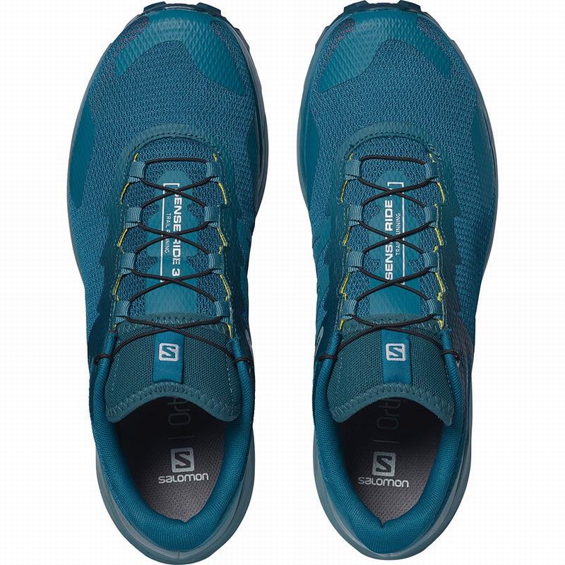 Men's Salomon SENSE RIDE 3 Running Shoes Blue | RYBLXO-751