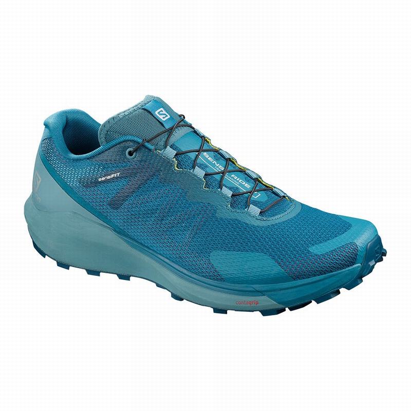 Men\'s Salomon SENSE RIDE 3 Running Shoes Blue | RYBLXO-751