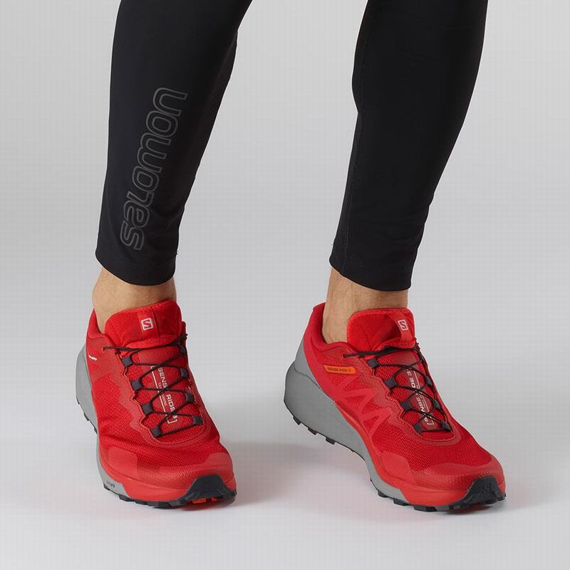 Men's Salomon SENSE RIDE 3 Trail Running Shoes Red | HKXRWN-716