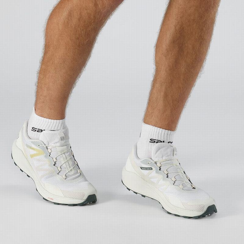 Men's Salomon SENSE RIDE 3 Trail Running Shoes White | IFVNUB-613