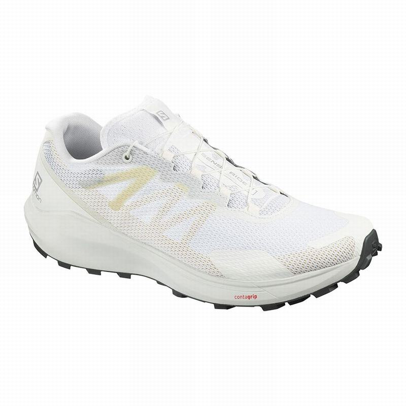 Men\'s Salomon SENSE RIDE 3 Trail Running Shoes White | IFVNUB-613