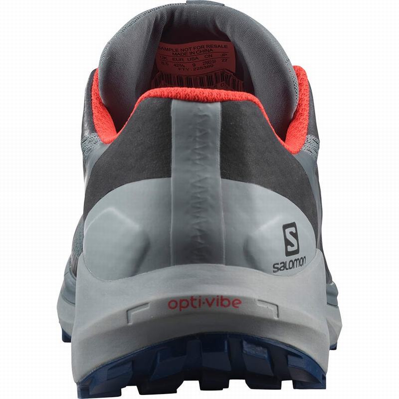 Men's Salomon SENSE RIDE 4 GORE-TEX INVISIBLE FIT Trail Running Shoes Dark Blue / Black | GHIJST-571