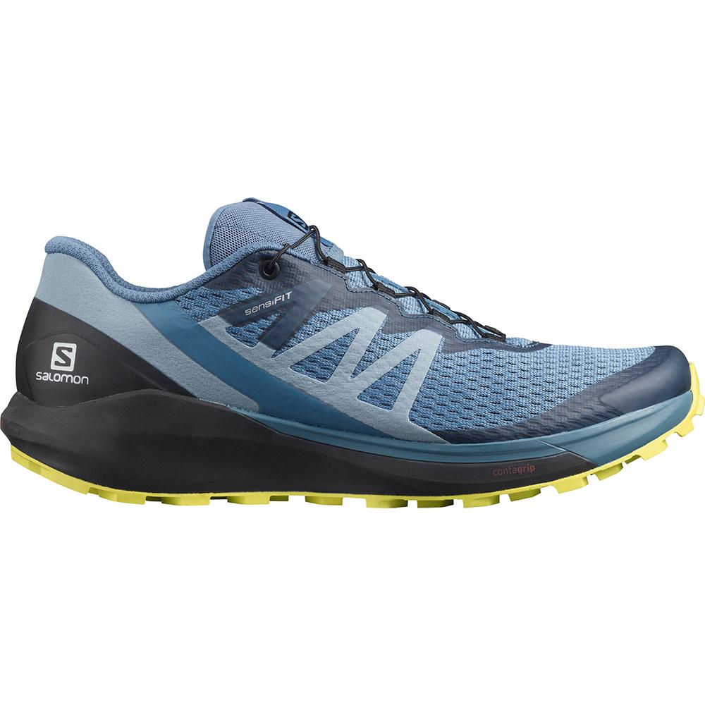 Men\'s Salomon SENSE RIDE 4 Road Running Shoes Blue | EYTXRJ-801