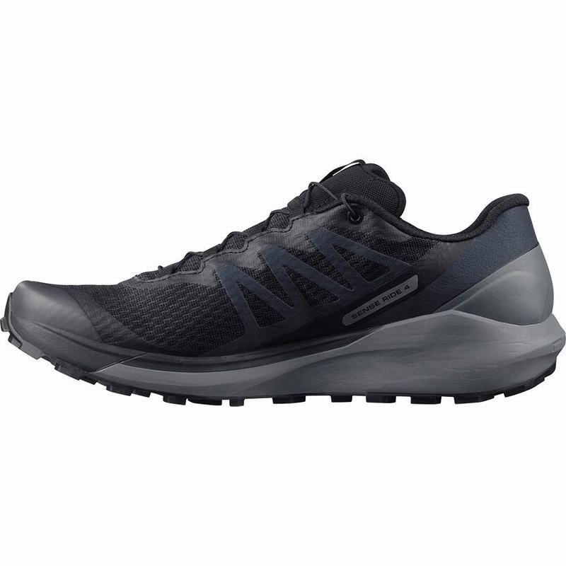 Men's Salomon SENSE RIDE 4 Running Shoes Black | BERCZJ-614
