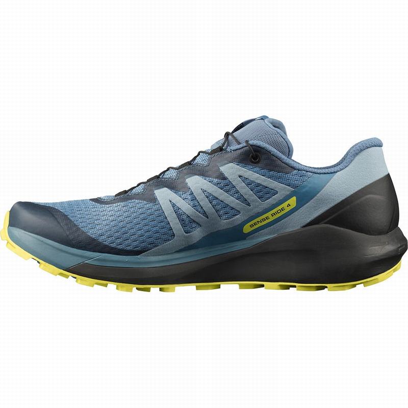 Men's Salomon SENSE RIDE 4 Running Shoes Blue / Black | KFNDVO-497