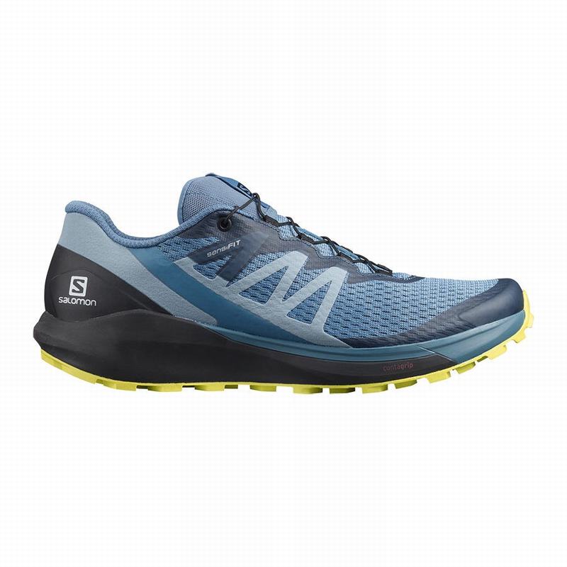 Men\'s Salomon SENSE RIDE 4 Running Shoes Blue / Black | KFNDVO-497