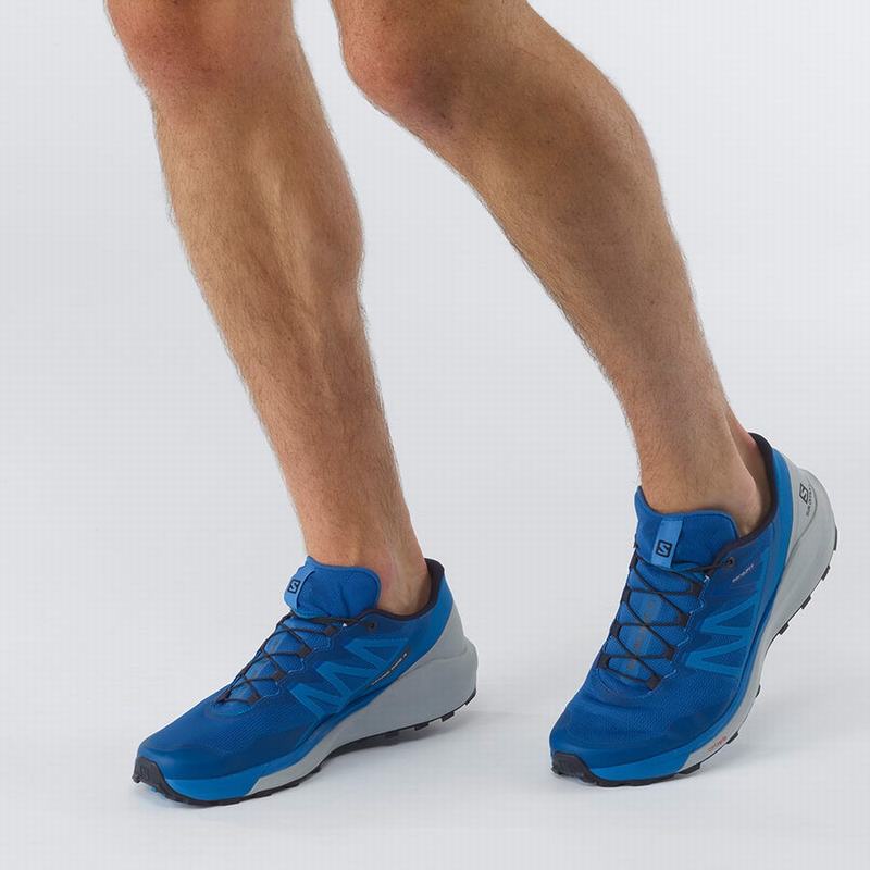 Men's Salomon SENSE RIDE 4 Running Shoes Blue | VKBWPQ-325