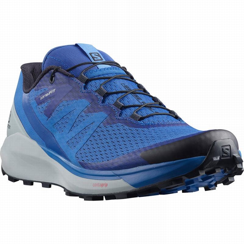 Men's Salomon SENSE RIDE 4 Running Shoes Blue | VKBWPQ-325