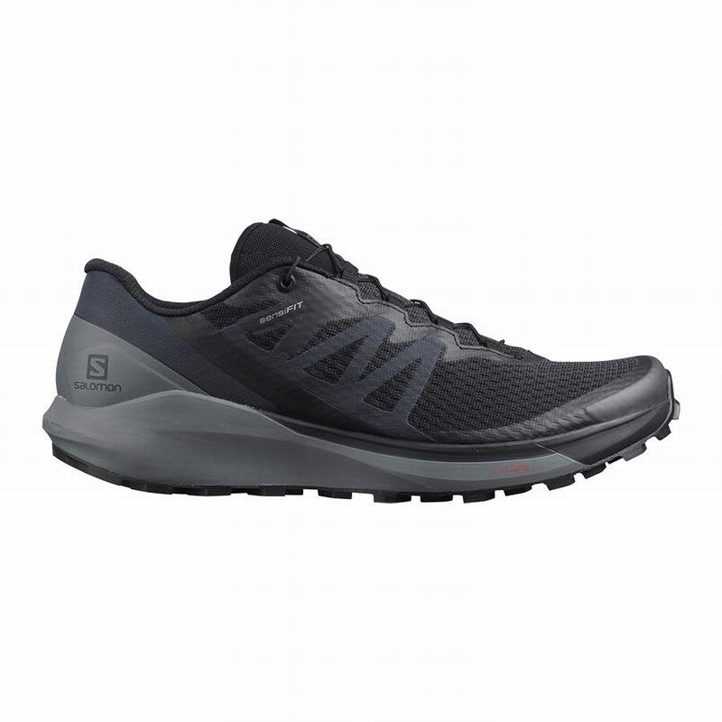 Men\'s Salomon SENSE RIDE 4 Trail Running Shoes Black | GKZFJQ-926