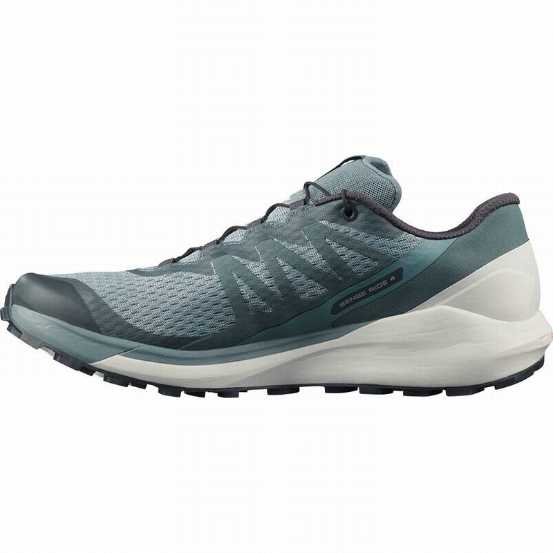 Men's Salomon SENSE RIDE 4 Trail Running Shoes Green | JAIPEW-460