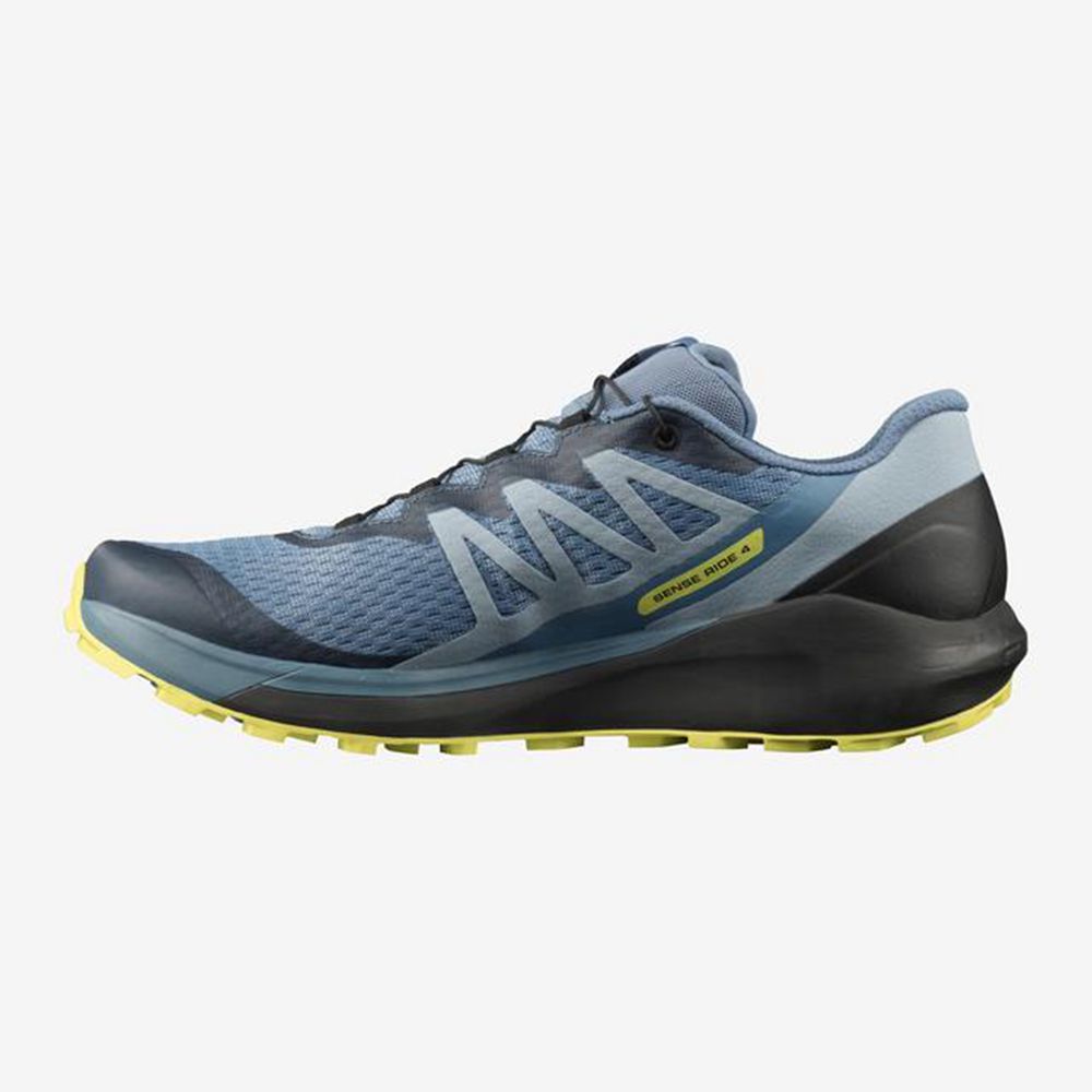 Men's Salomon SENSE RIDE 4 Trail Running Shoes Blue / Black | WNKVBA-036